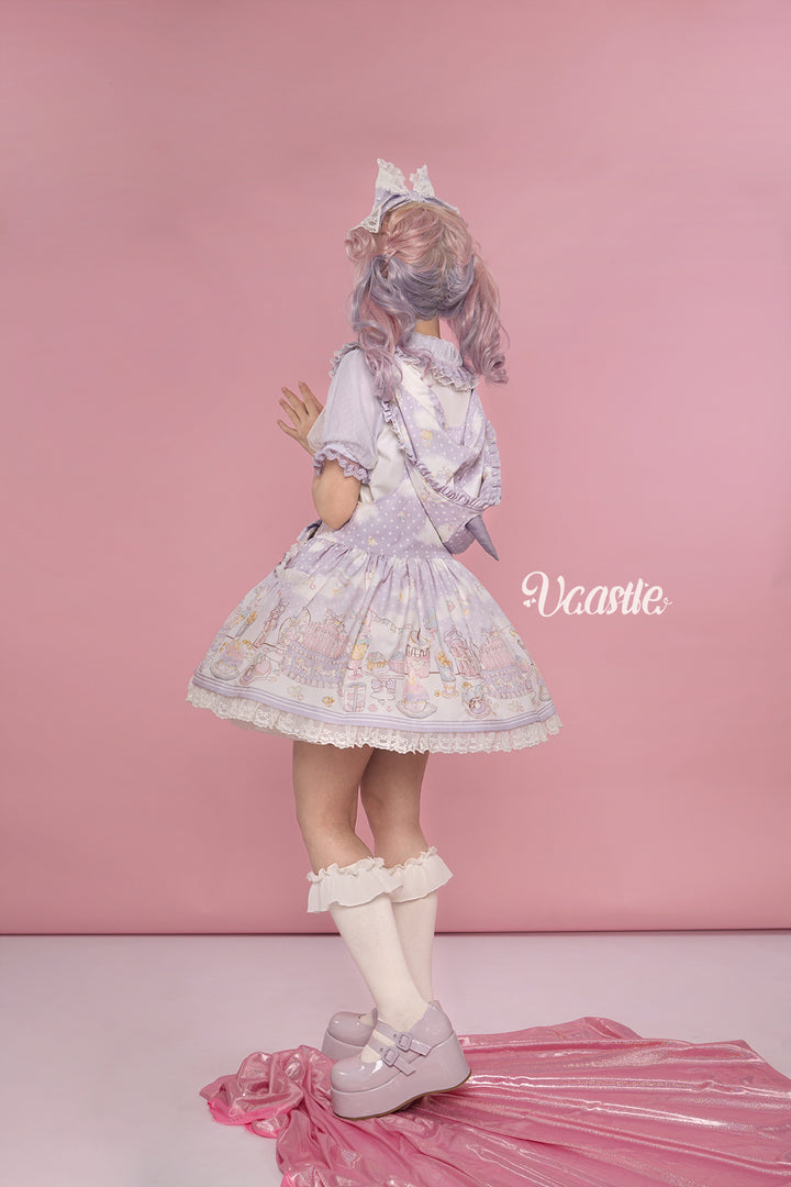 Vcastle~Unicorn Sugar Party~Kawaii Lolita Salopette Suit with Unicorn Hood 42110:726706