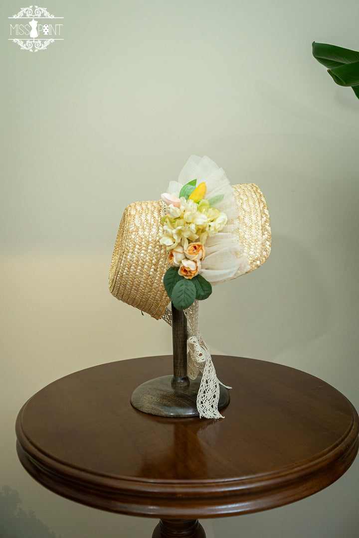 (Buyforme)Miss Point~ Forest Lolita Small Straw Hat Clip KC Accessory