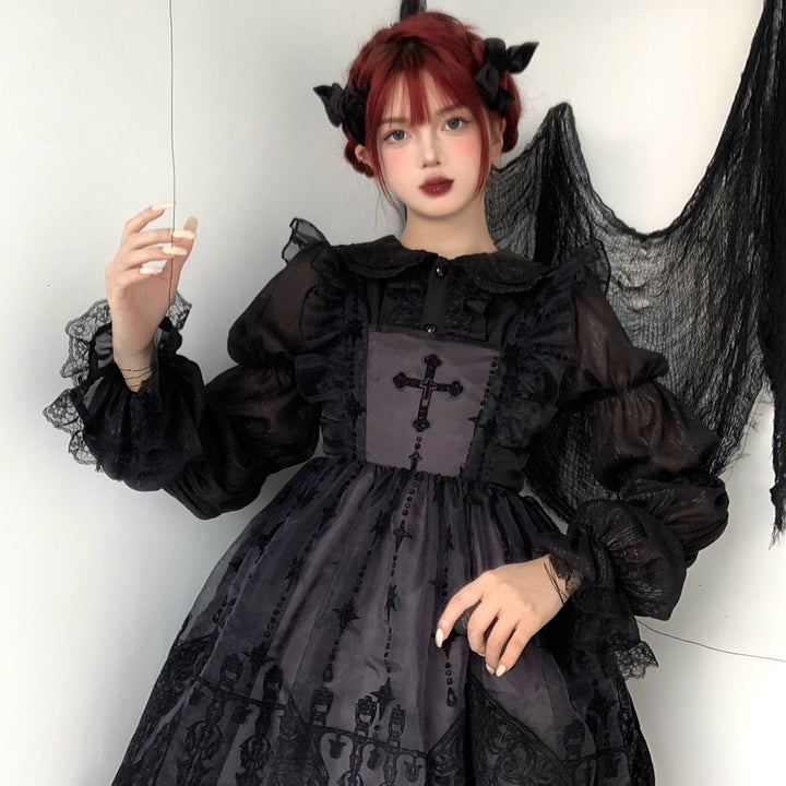 Sugar Girl~Cross Witch~Gothic Lolita Jumper Dress Suspender Dress   