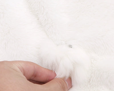 To Alice~Kawaii Lolita Coat Winter Imitation Rabbit Fur Polka Furry Coat   
