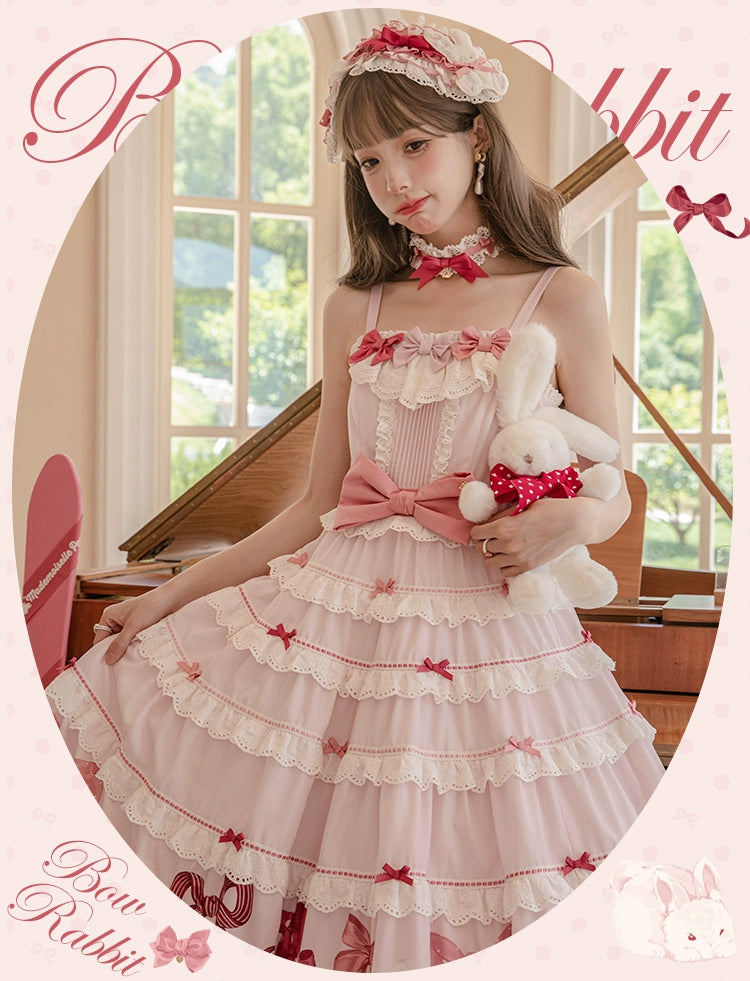 Mademoiselle Pearl~Bow Bunny~IP Collab Sweet Lolita OP Dress Bow JSK OP 38022:578638