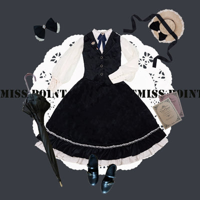 Miss Point~Rose Doll~Retro Lolita Vest Velvet Lolita Waistcoat   