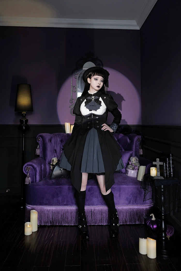 (BFM)Alice Girl~Two-Piece Lolita Dress~Detective Butler Blazer Long Sleeve OP   