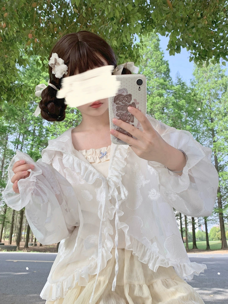 Hanguliang~Summer Daily Lolita Hooded Sheer Sunscreen Cardigan