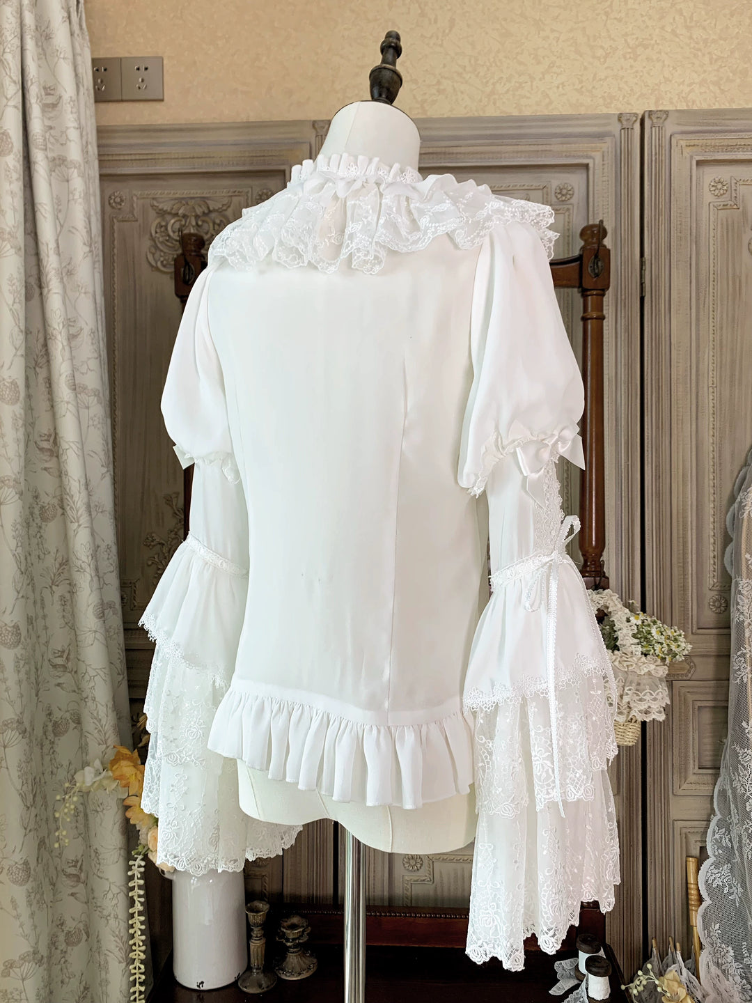 Flower Banquet~Wishing Star~Sweet Lolita Blouse Princess Sleeve Shirt and Accessories 41858:716442