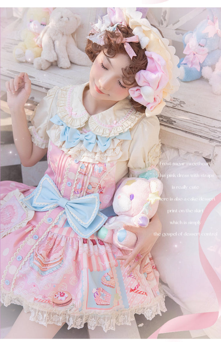 Mewroco~Frost Sugar Sweetheart~Lolita Cute Daily Strappy Dress   