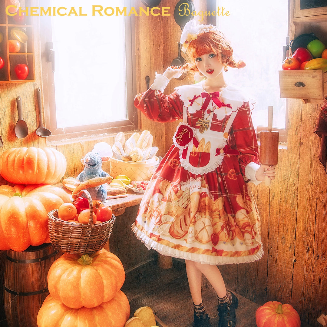 Chemical Romance~Freshly Baked Bread~Sweet Lolita OP Dress Long Sleeve Dress   