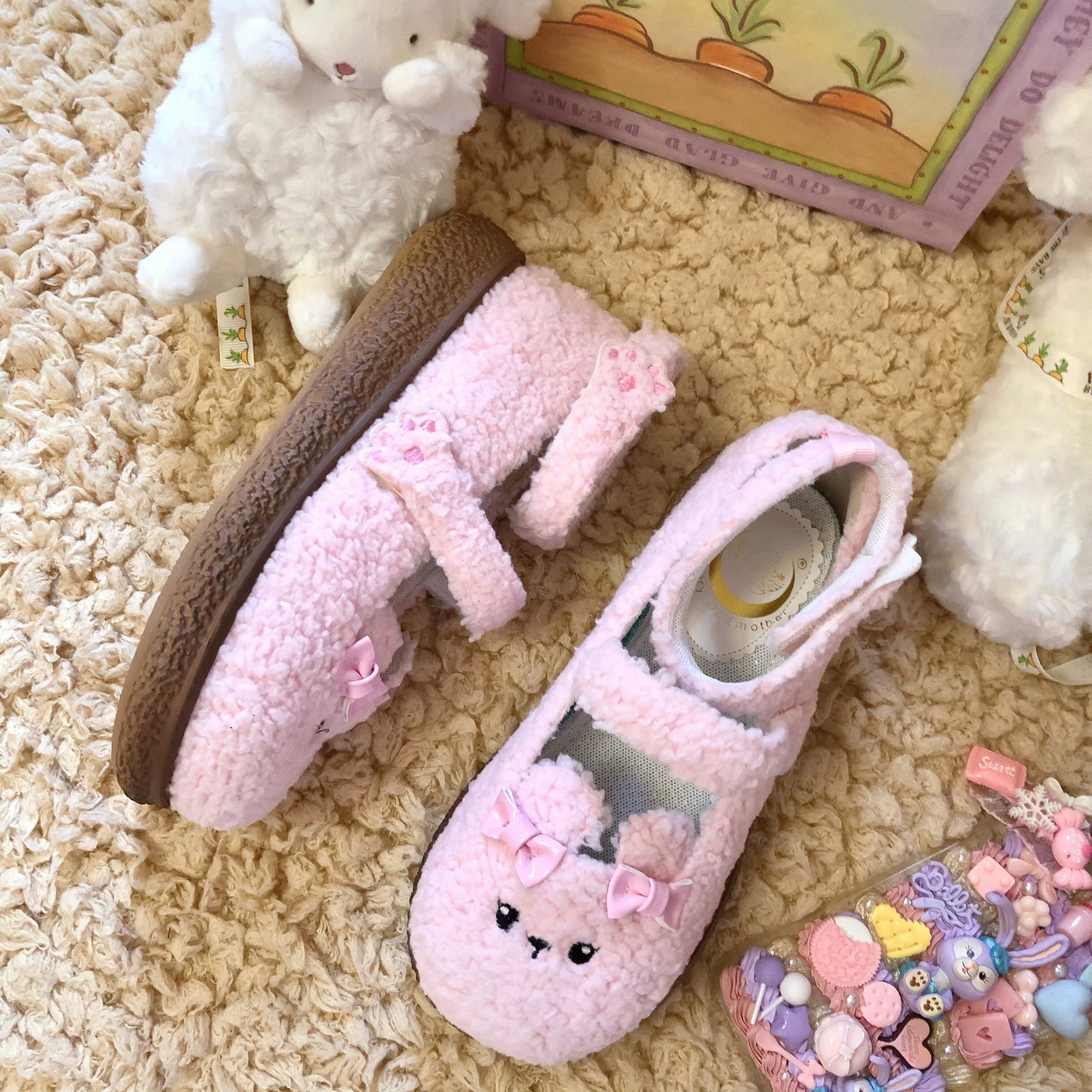 Fairy Godmother~Cute Plush Warm Round Toe Lolita Soft Sole Shoes 32690:404086