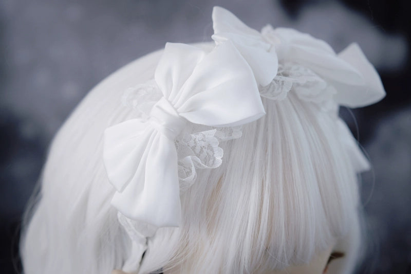 Strange Sugar~Gothic Lolita Hairband White Lace Headdress   