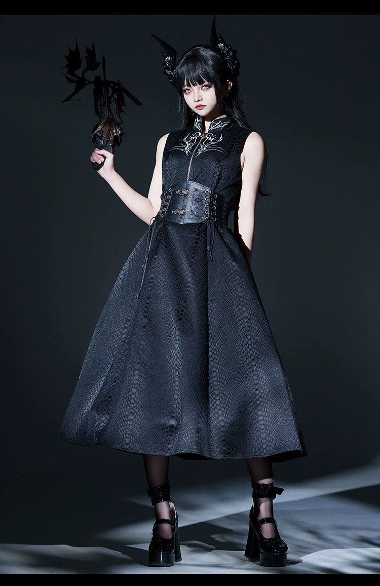 Morning mist and warbler~Dragon Scale~Gothic Lolita Jumper Dress Goth Coat (L M S XL) 39172:614884