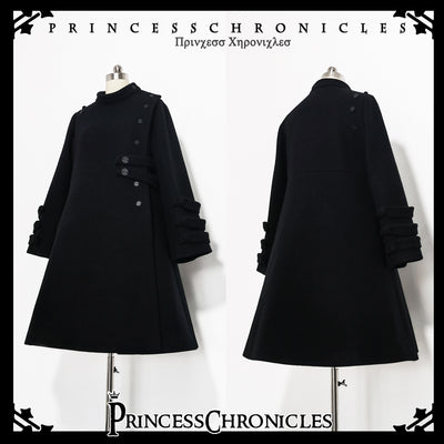 Princess Chronicles~Ouji Lolita Winter Black Long Coat   
