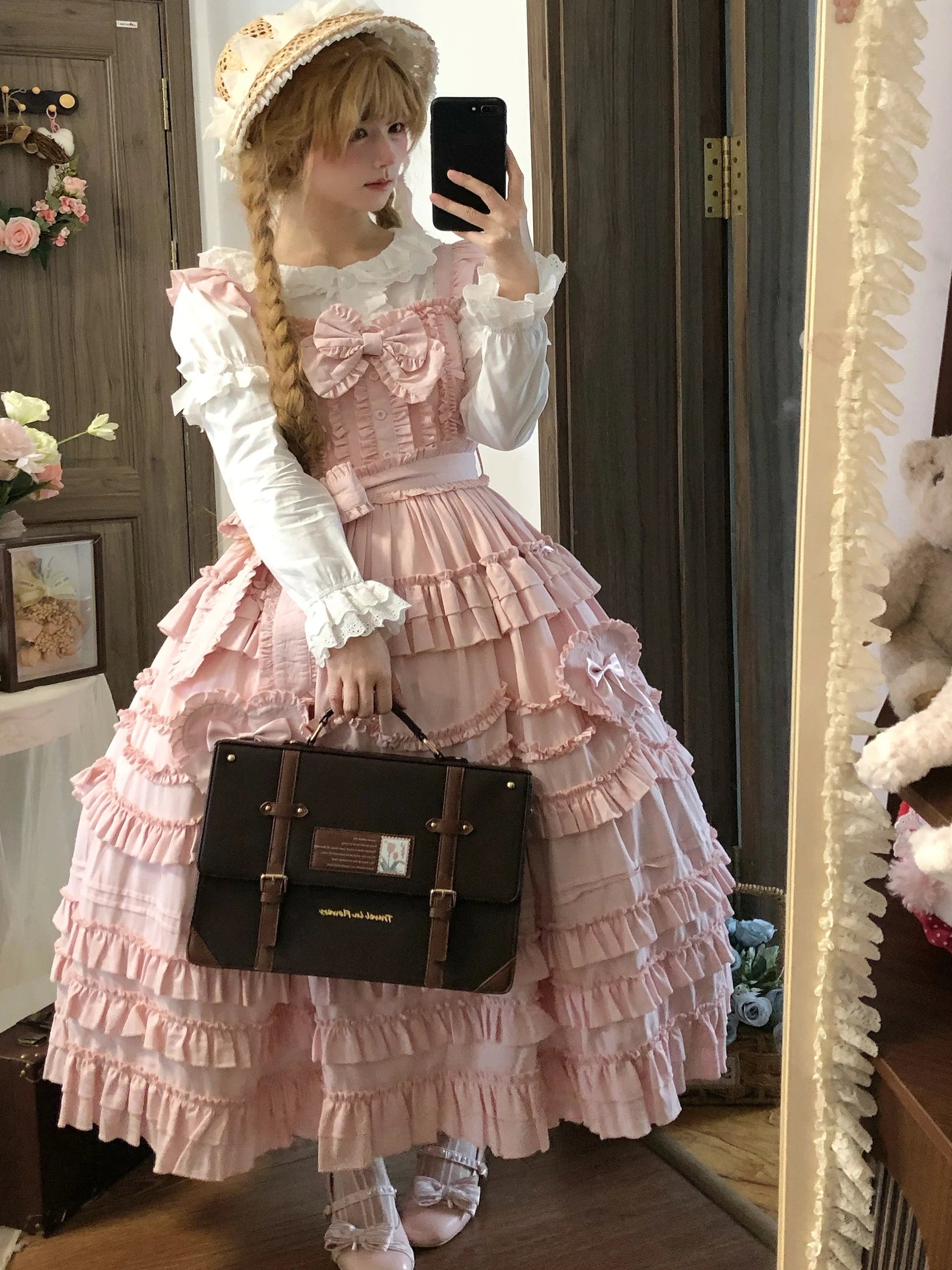 Loveheart - Solid Classic Lolita JSK Dress, Tiered Hem 44486:810049