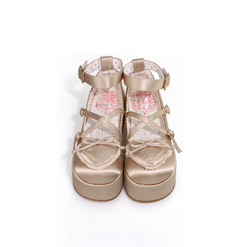 MODO~Deep Sleep Dream~Kawaii Lolita Shoes Muffin Platform Round Toe 34 champagne 