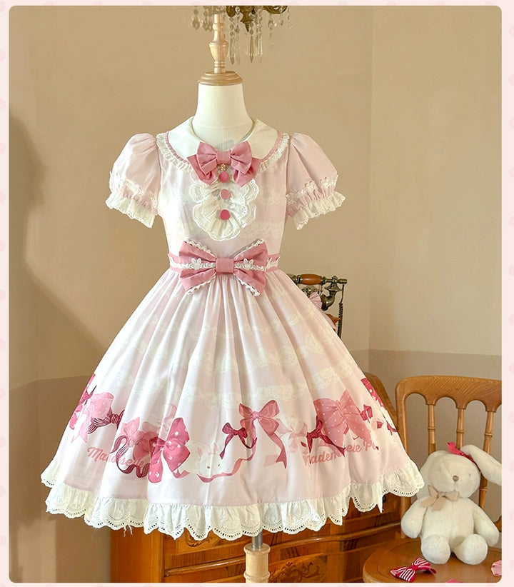 Mademoiselle Pearl~Bow Rabbit~IP Collab Sweet Lolita OP in Multiple Styles