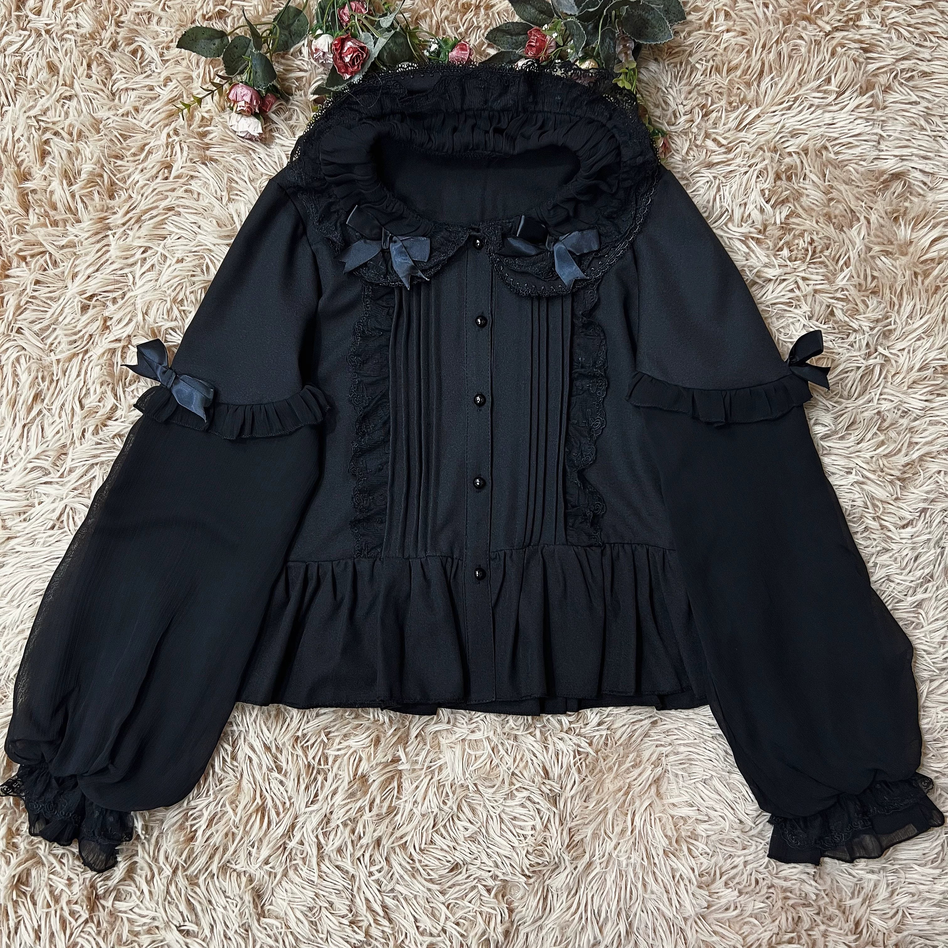 DMFS Lolita - Sweet Lolita Blouse Double-layered Puff Sleeves Lolita Shirt