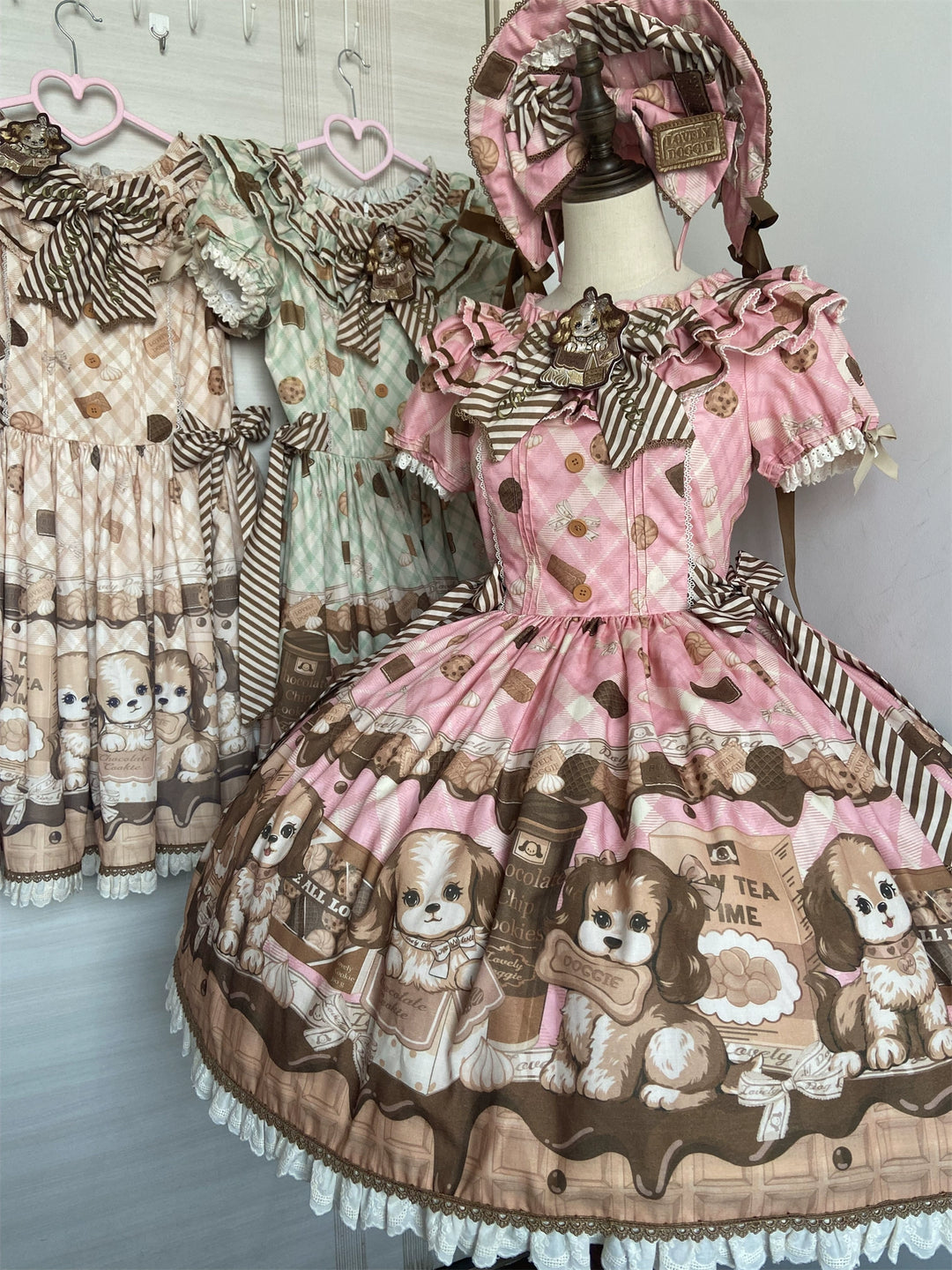 Babyblue~Dog Bakery~Old School Lolita OP Dress Sweet Dress with Accessories 42101:726415