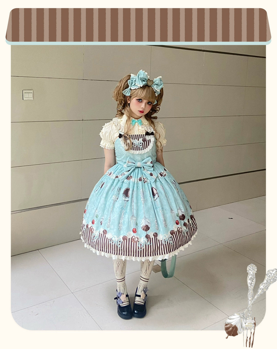 Sweet Dream Sheep~Sweet Dessert~Green Lolita Jumper Dress Lolita Headwear   