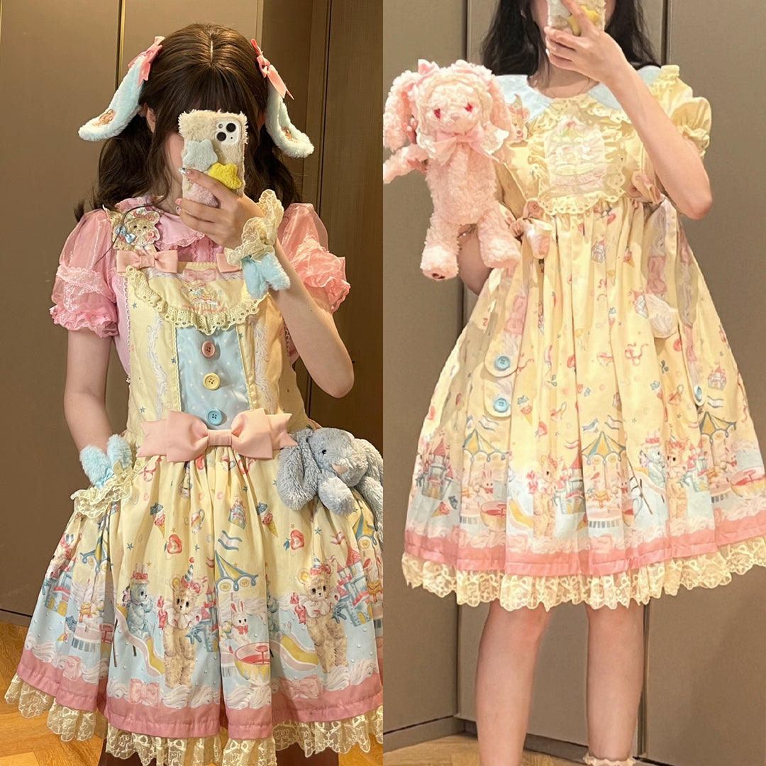Sweet Lolita OP Dress Bunny Bear JSK Salopette – 42Lolita Sweet Lolita OP Dress Bunny Bear JSK Salopette – 42Lolita