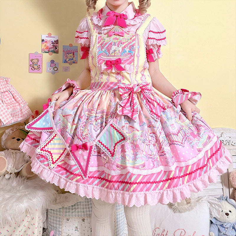 (Buyforme)Letters from Unknown Star~Candy Park Salopette Sweet Lolita Jumper Dress Set