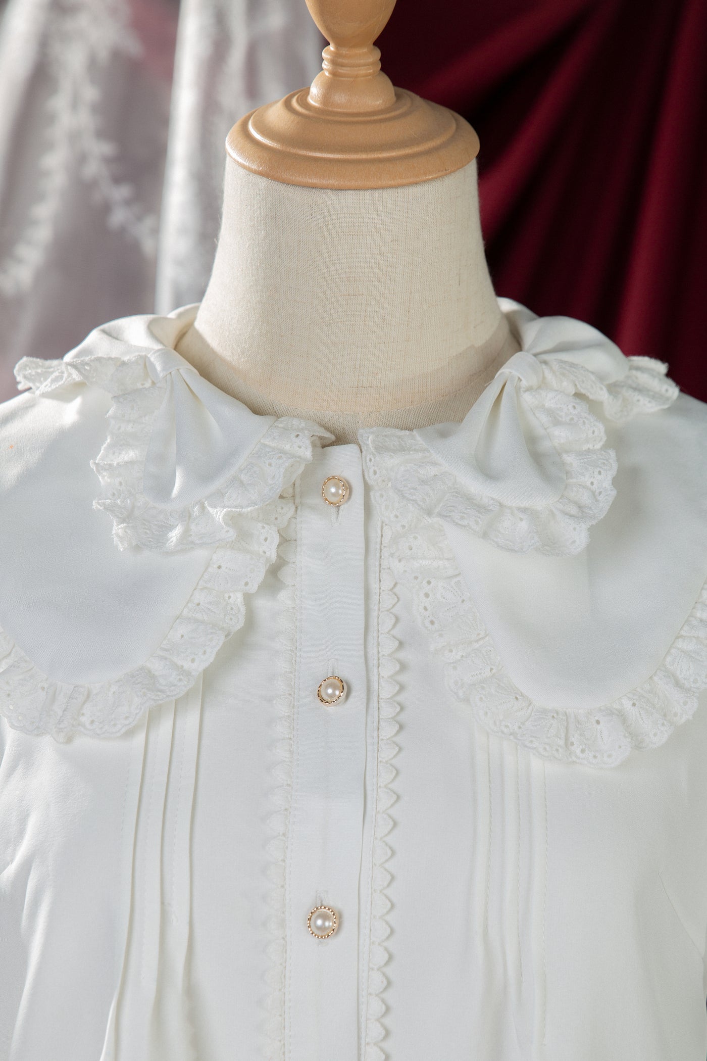 3 Puppets~Phalaenopsis~Doll collar Kawaii Lolita Cotton Shirt   