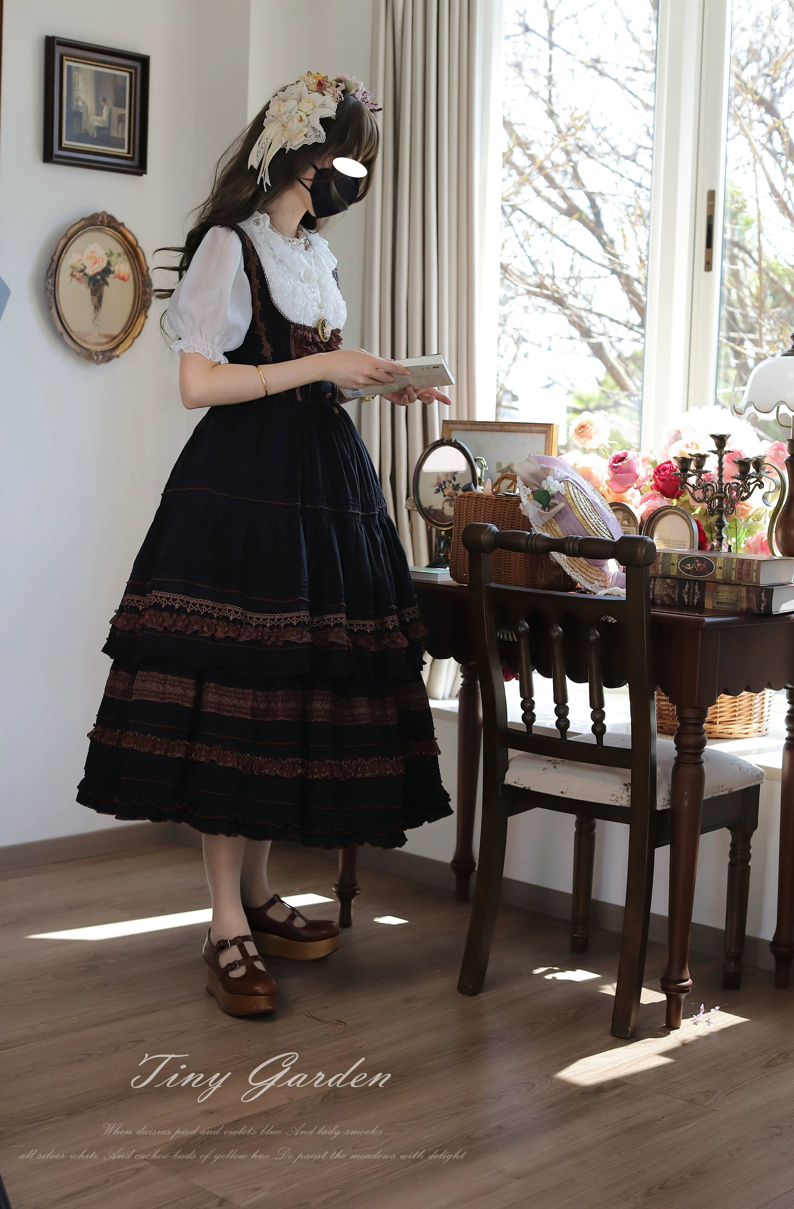 Marguerite Daisy - Classic Lolita Bust-supporting JSK Dress, Layered Lace