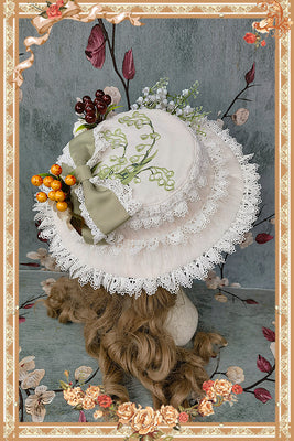 Infanta~Elegant Lolita Flowers DIY Headdress white embroider hat  