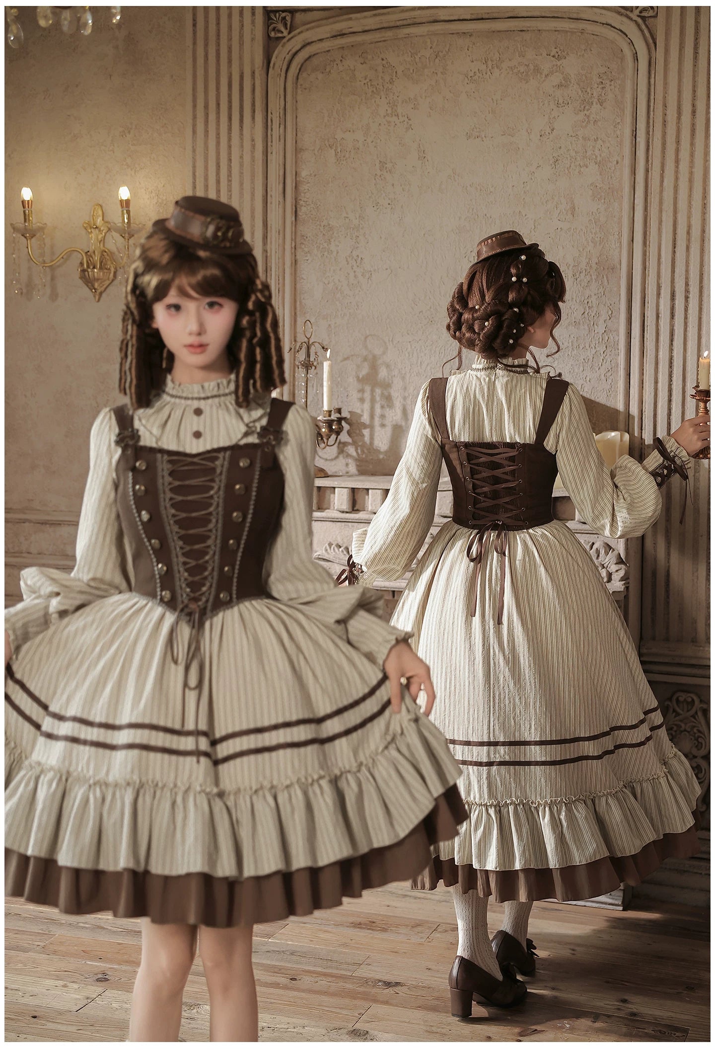 At Sunset - Fall Classic Lolita OP Dress Set, Bustier & Overlayer 45930:868509