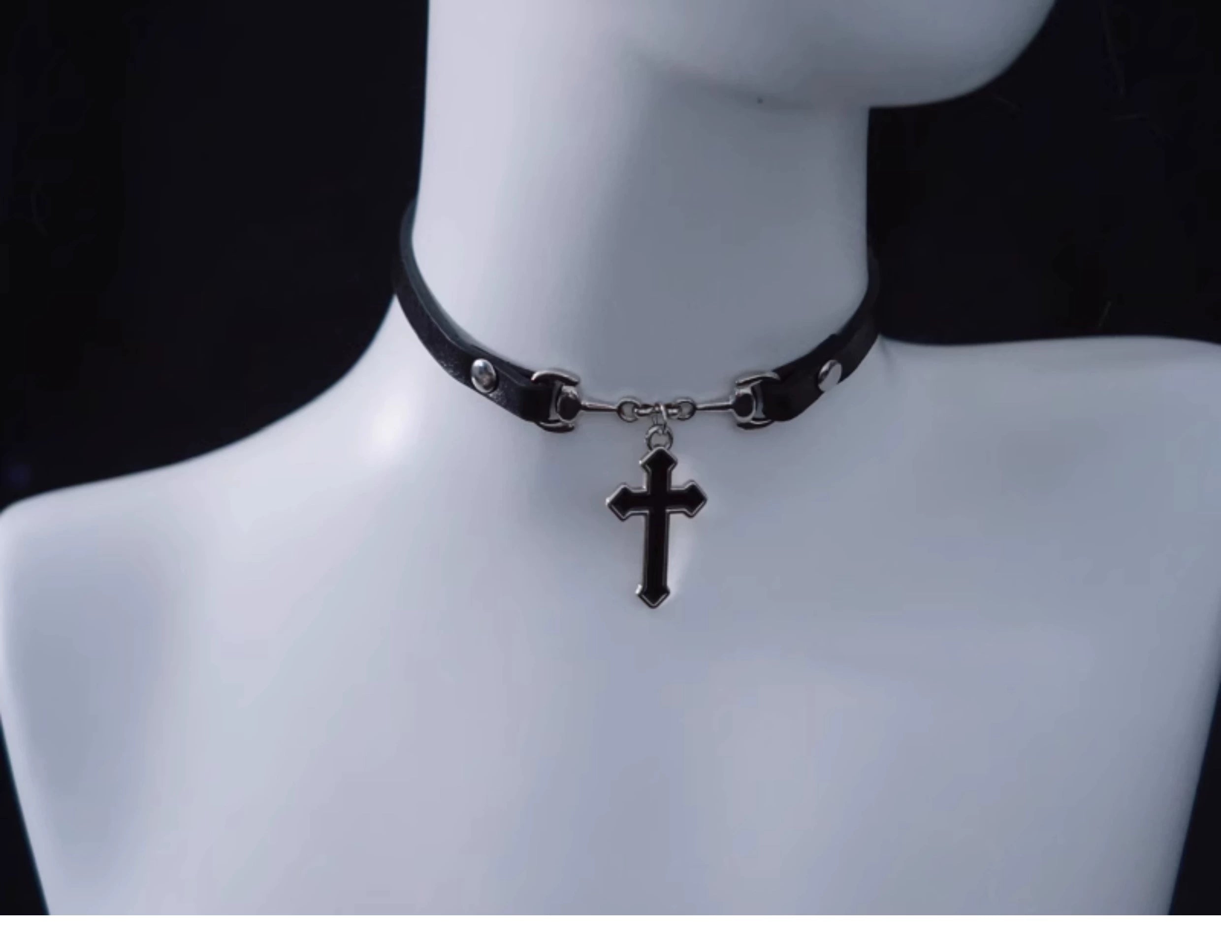 Strange Sugar - Gothic Lolita Choker with Cross Pendant Choker