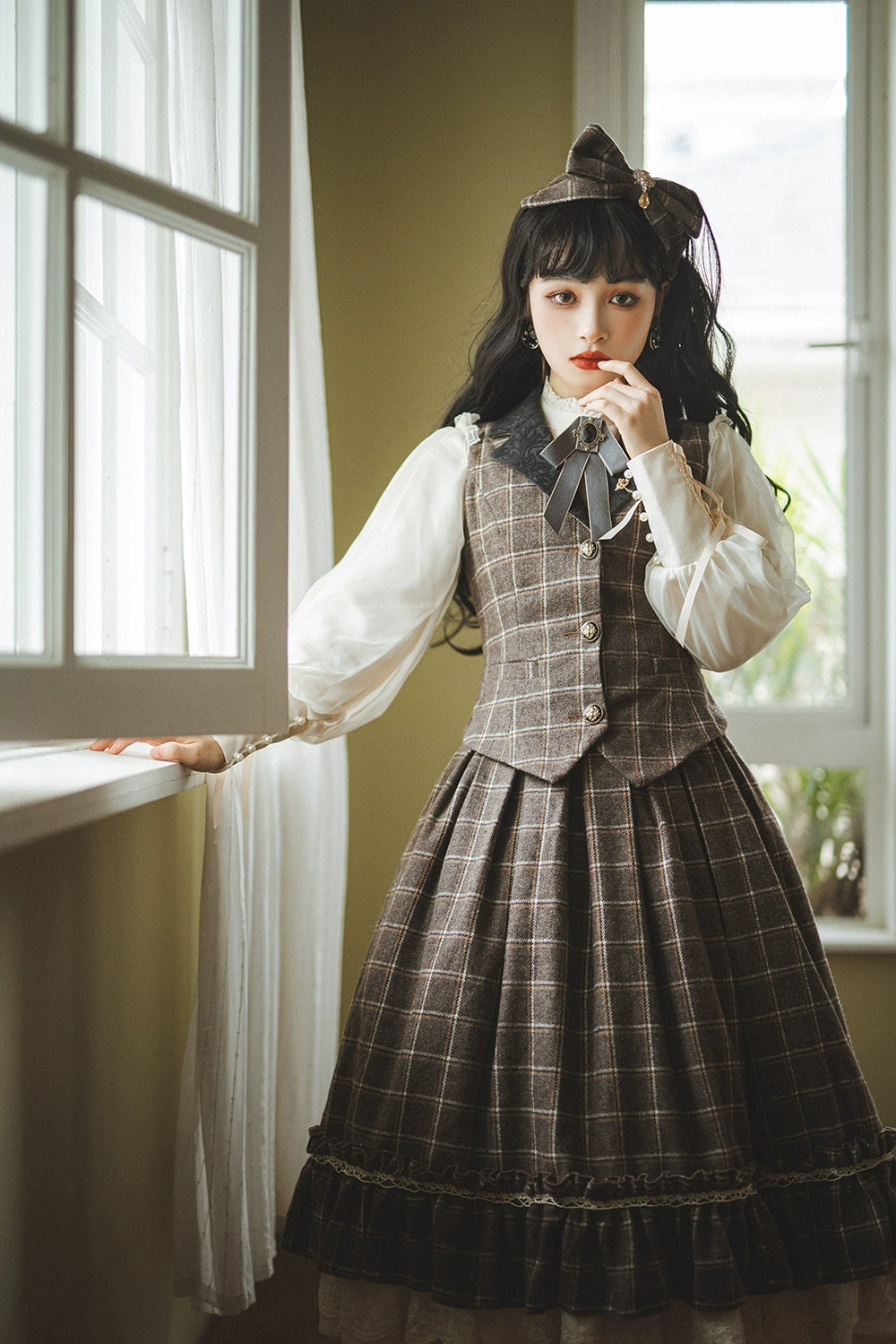 (BFM)Miss Point~Rose~Elegant Lolita Pliad Print Vest Customized 32510:385450