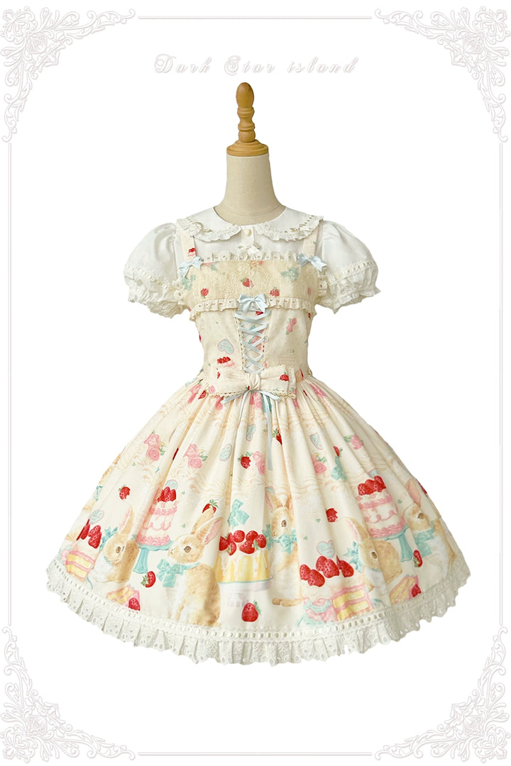 Dark Star Island~Honey Bunny Cake~Sweet Lolita JSK/OP/Strap SK/Shirt (2XL L M S XL) 39864:638904