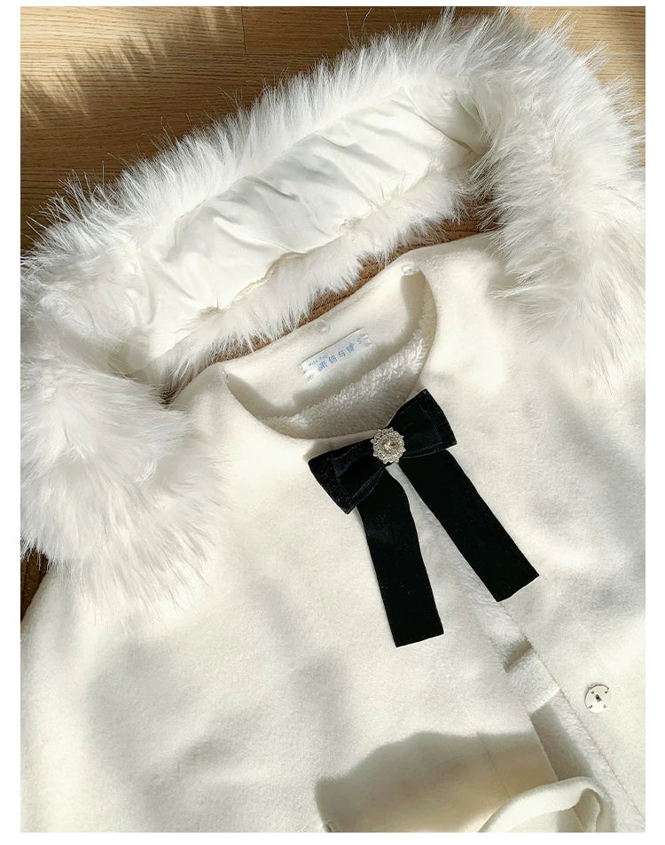 Winter Island Memory - Elegant Lolita Winter Coat & OP Dress Set 44444:807982