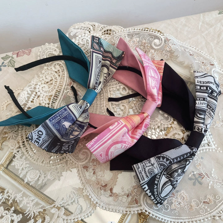 Miss Cube - Antique Label - Retro Lolita KC Straw Hat Bow Tie
