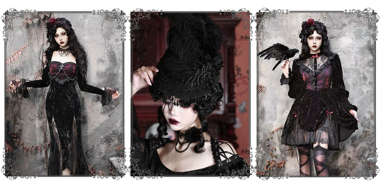 Blood Supply - Duchess - Velvet Gothic Lolita Dress, Corset & Skirt