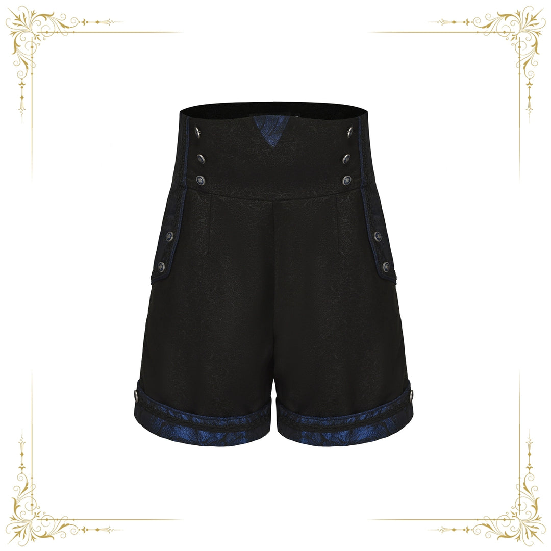 Immortal Thorn~Night of Sword~Ouji Lolita Shorts High Waist Prince Shorts S Blue black 