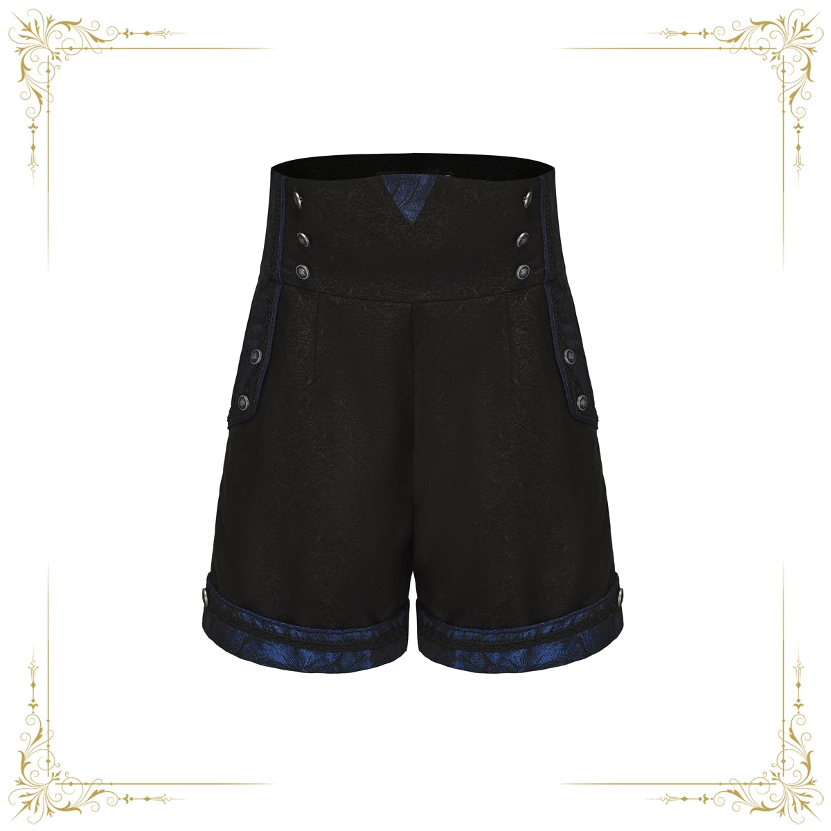 Immortal Thorn - Night of Sword - Ouji Lolita Shorts High Waist Prince Shorts S Blue black
