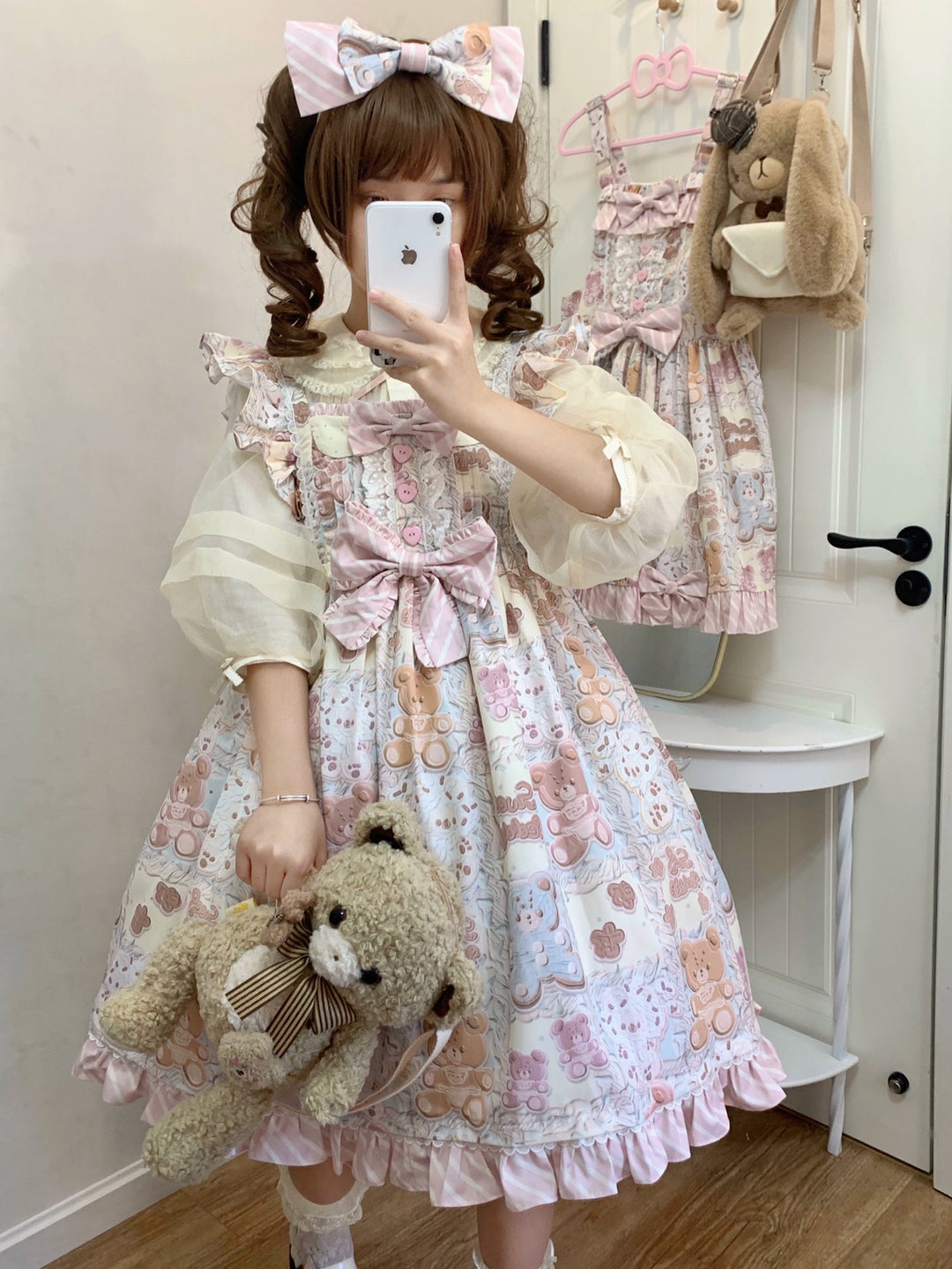 Akiyama Future Studio~Kawaii Little Bear Lolita Salopette Daily Lolita JSK