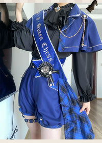 (BFM)Forest Fluorescent Carps~Queen's Chess~Ouji Lolita Prince Outfit Lolita Cape Shirt Shorts Set