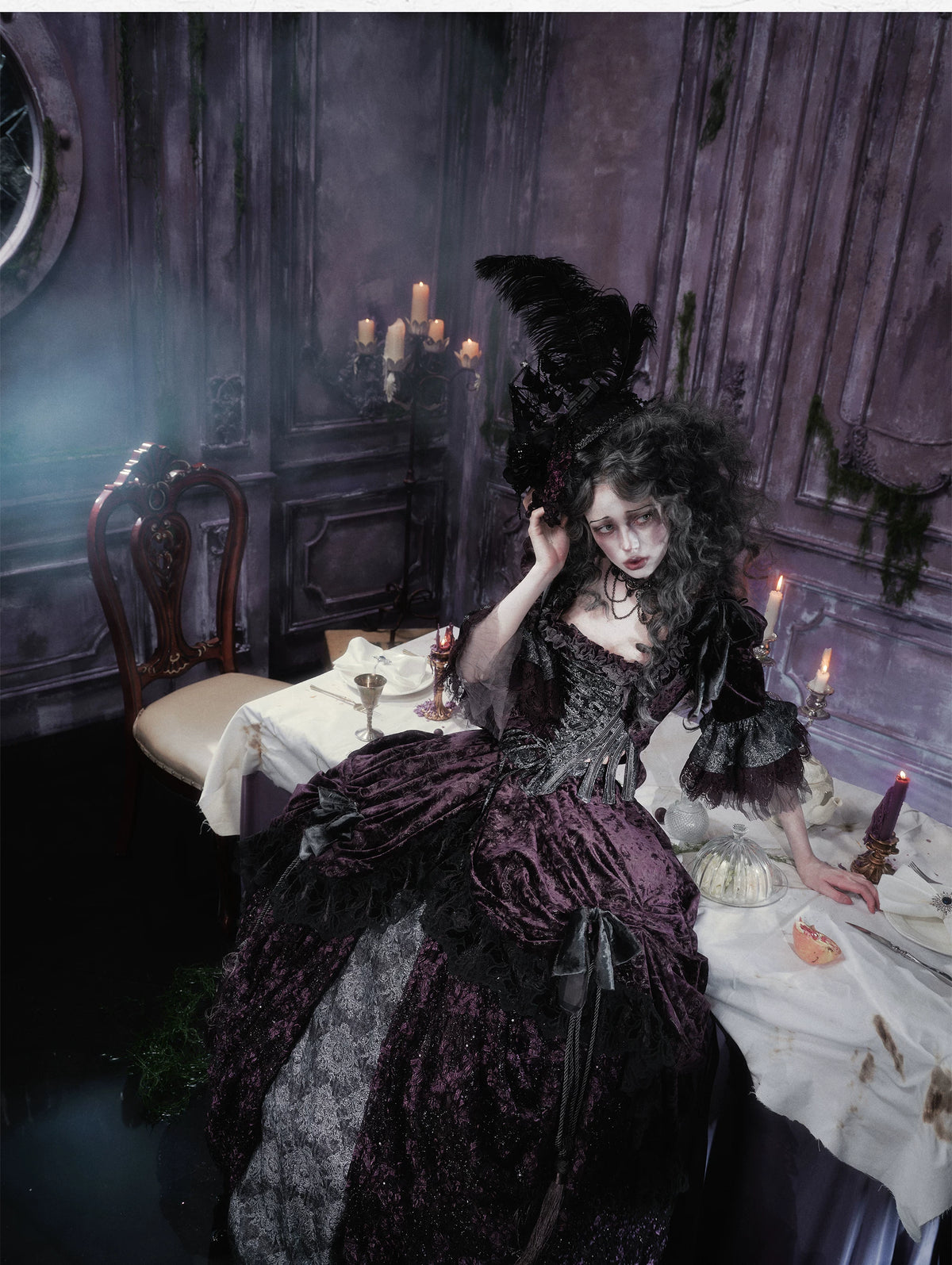 Undead's Gift - Halloween Gothic Corset, Detachable Sleeves 46023:872750