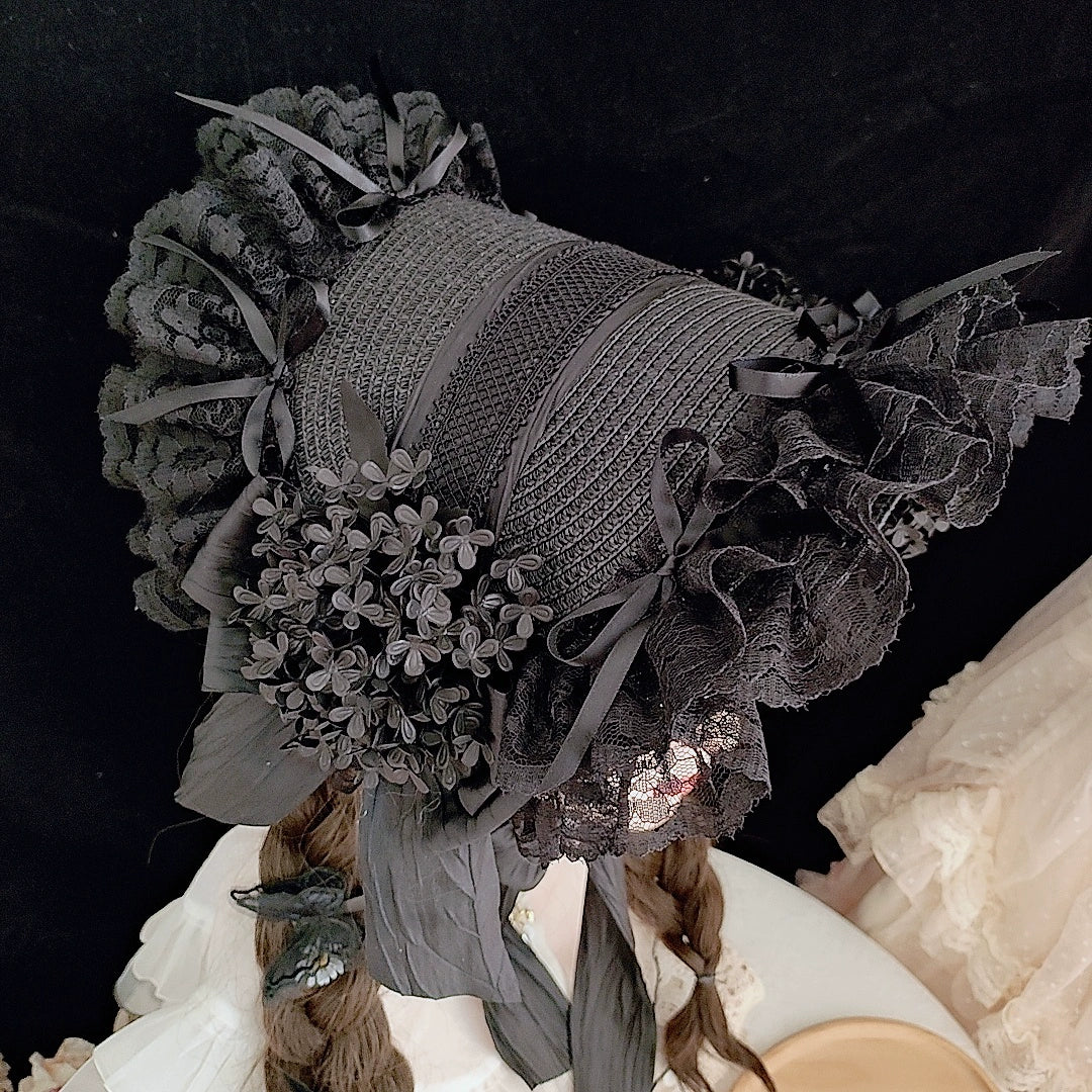 Honey Princess~Handmade Gothic Lolita BNT Halloween Lolita Hat   