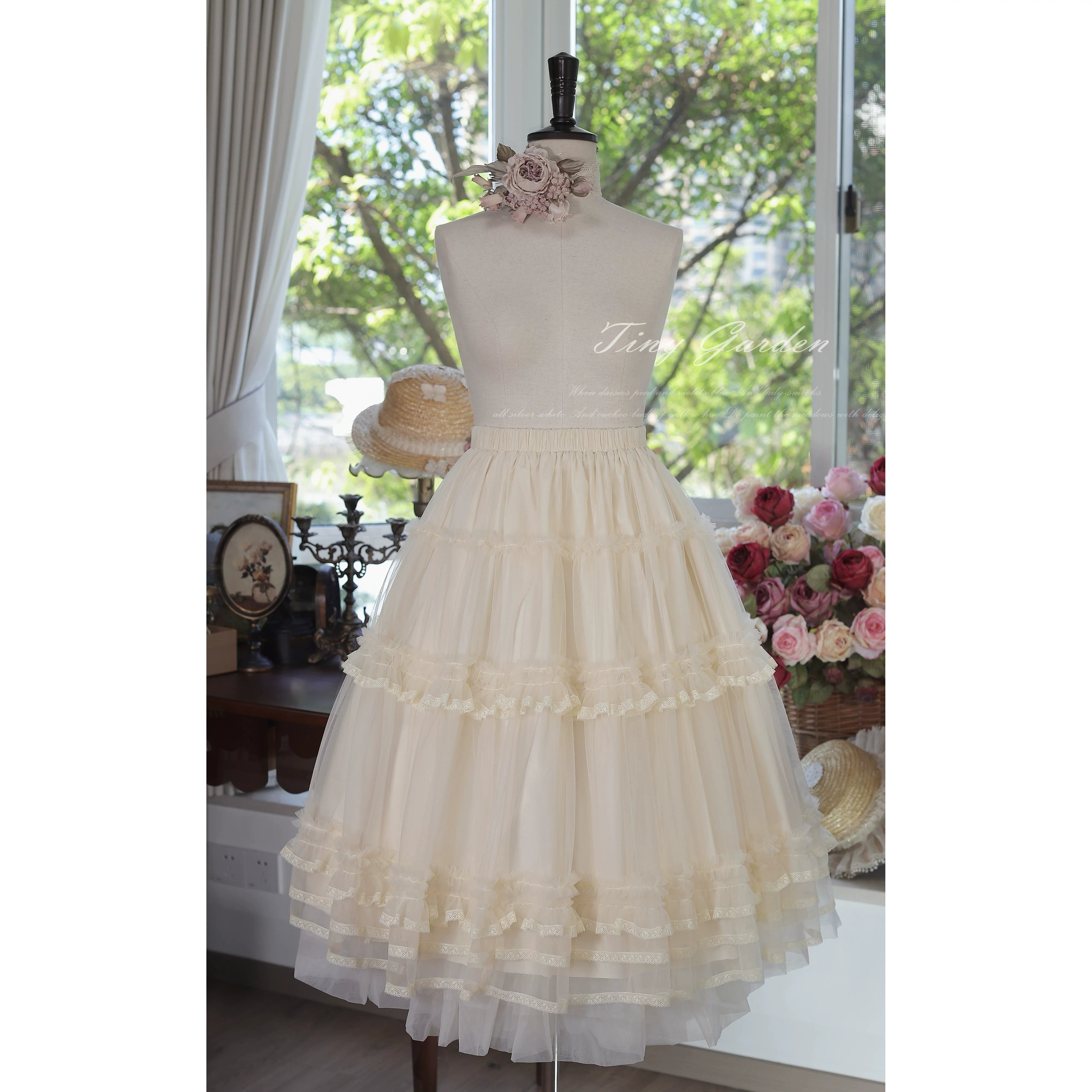 Jardin Garden - Classic Lolita Tulle Underskirt, Tiered Ruffles 45926:868490