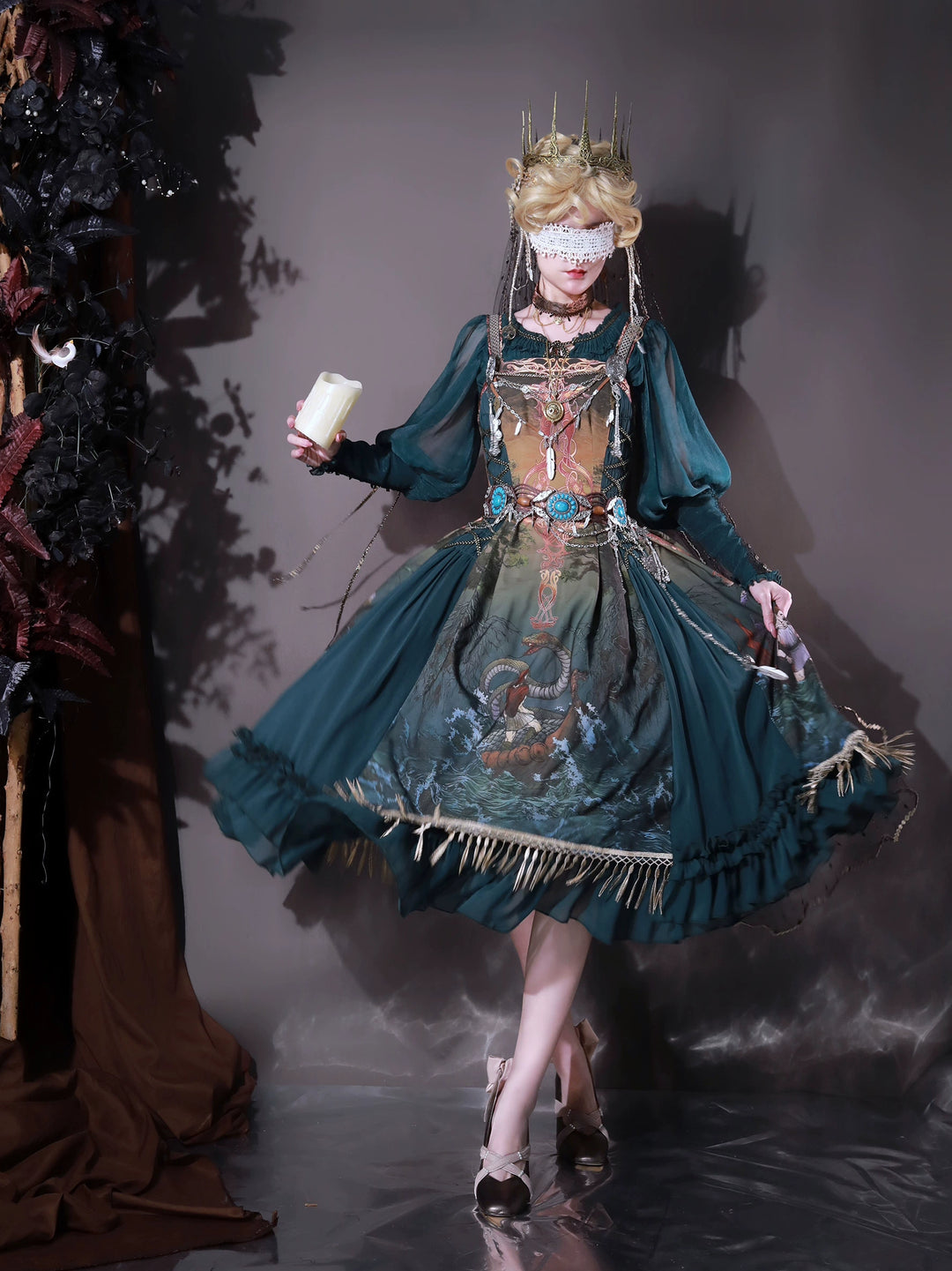 (BFM)FunCcino~Ragnarok~Nordic Style Loki Lolita JSK SK Dress