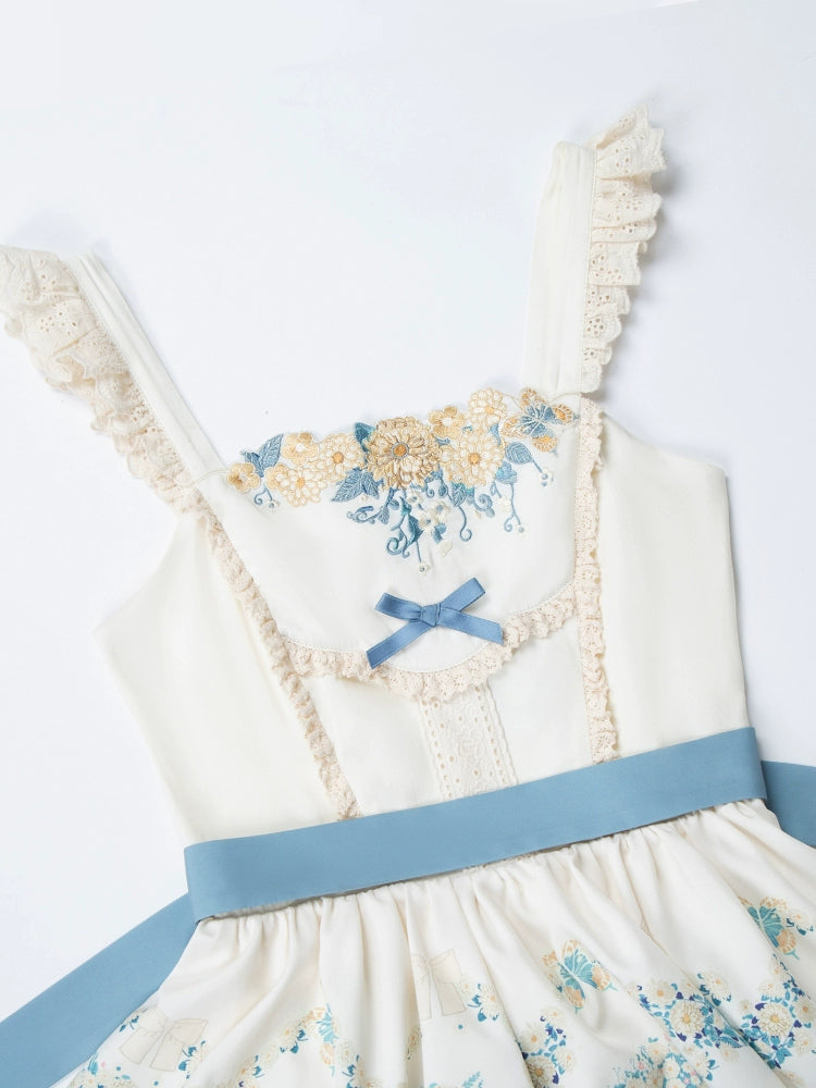 With PUJI~Letter and Poetry~Classic Lolita JSK Suit Four-tiered Twins Dress