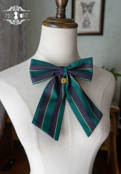 (Buyforme)Miss Point~Lolita Waist Belt Collar Skirt Clip Necklace Bibs green striped bow tie  