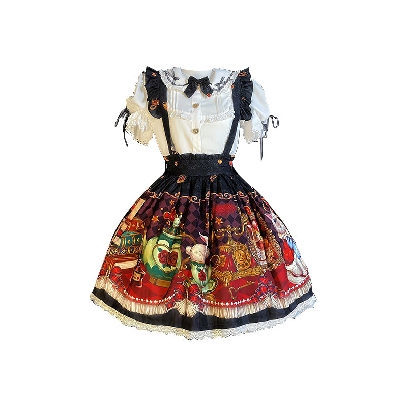 (BFM)Ocelot~Crown Bear~Kawaii Lolita SK Daily Chiffon Skirt 33388:415698