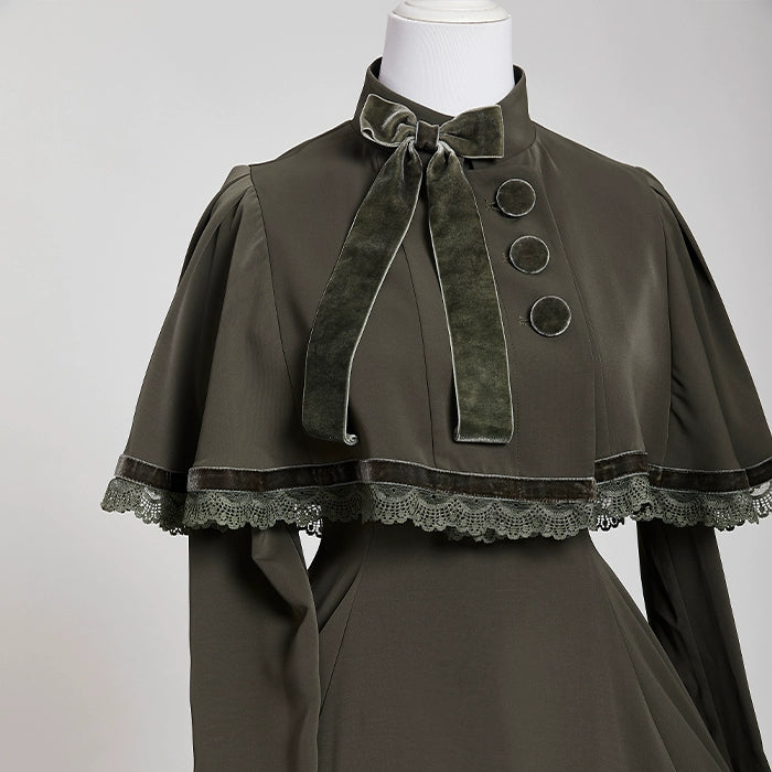 KINOKOKO~Aslan Blessings~Classic Lolita OP Seven-panel Slim Fit Dress with Cape (L M S XL XS XXL) 41988:721496