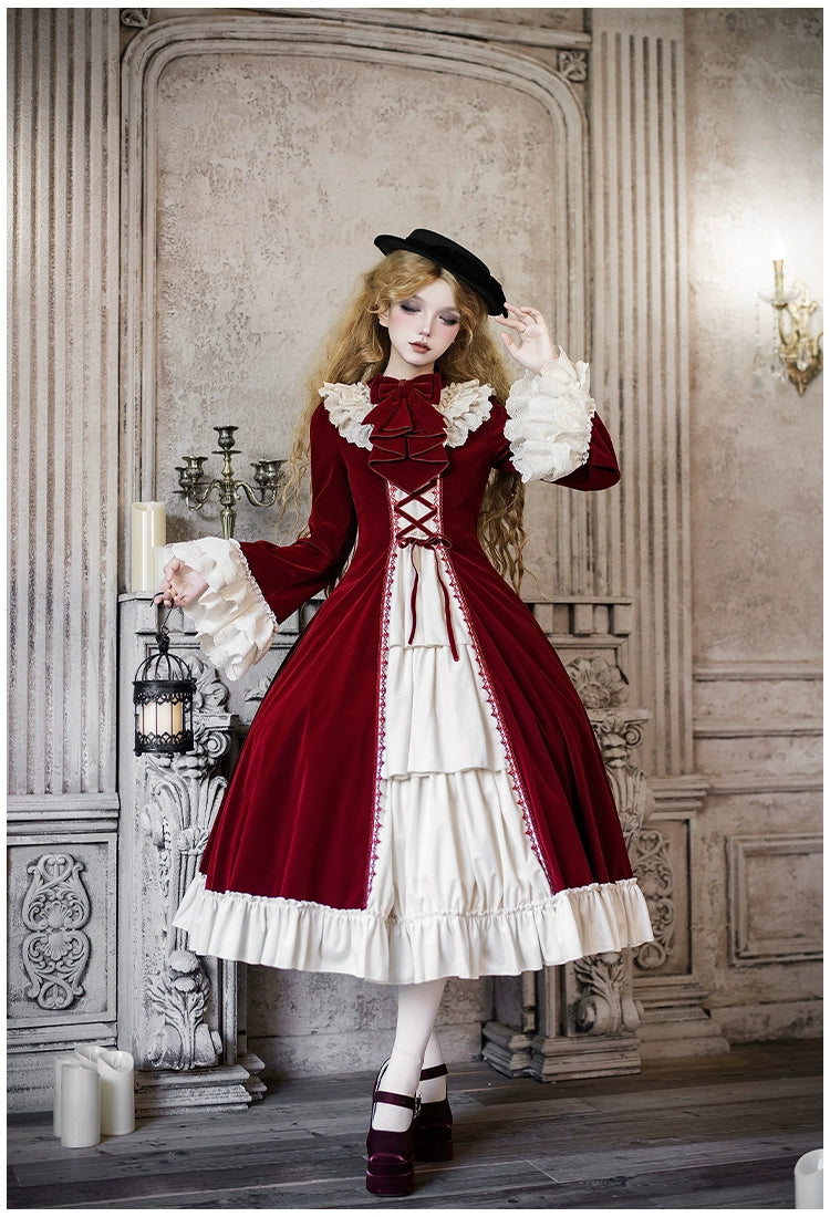 The Nutcracker - Winter Classic Lolita OP Dress, Front Opening 44385:806456