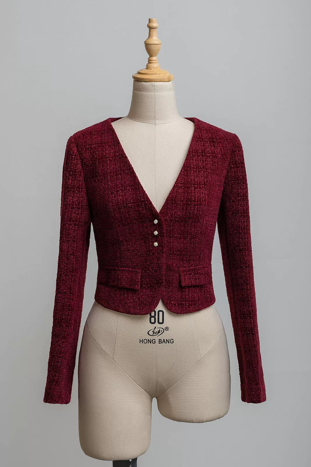 JS Lolita~Paris Holiday~Elegant Lolita Coat Knit Cardigan Red Coat S 