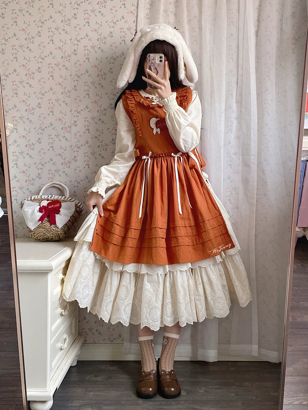 (BFM)Miss Point~Customized Lolita Skirt Embroidery Lace Cotton Lolita Skirt 31828:370812