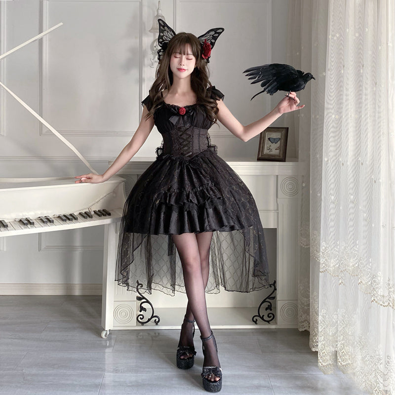 Your Princess~Gothic Lolita Black A-shaped OP   