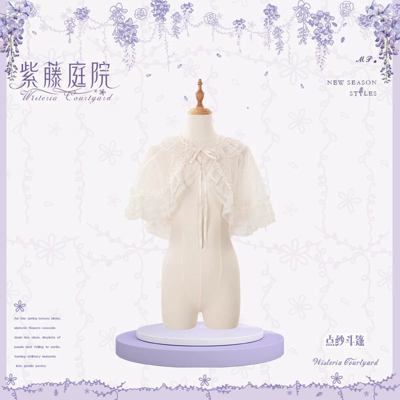 Wisteria Courtyard - Dreamy Purple Classic Lolita Dress, Wisteria Embroidery (L M S XL XS) 45299:843689